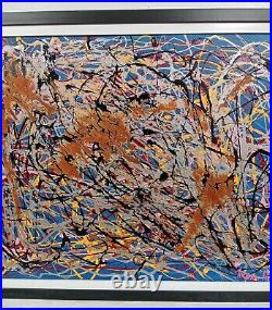 Jackson Pollock Enamel On Canvas With Frame Dated 1951 In Good Condition