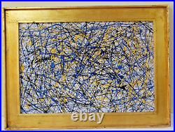 Jackson Pollock Enamel On Masonite With Frame Dated 1951 In Good Condition Nice