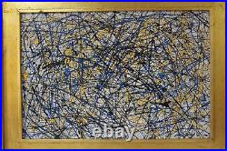 Jackson Pollock Enamel On Masonite With Frame Dated 1951 In Good Condition Nice