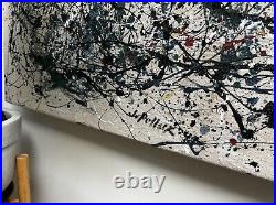Jackson Pollock Painting XXL Large Canvas Stretched Frame Ready To Hang Culture