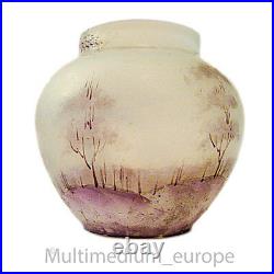 Jugendstil Glas Vase Emaille Malerei Art Nouveau glass vase enamel painting