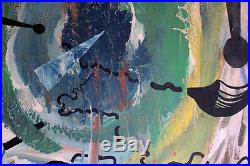 Kandinsky, Pollock Style Vintage ABSTRACT MID-CENTURY Unsigned OIL/ENAMEL Canvas
