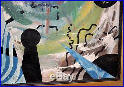 Kandinsky, Pollock Style Vintage ABSTRACT MID-CENTURY Unsigned OIL/ENAMEL Canvas