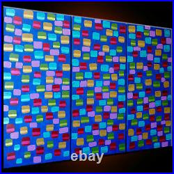 LARGEST on eBay HUGE 72 Original Blue Painting Abstract signed Ready to Hang