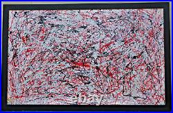 Large Jackson Pollock Enamel On Canvas With Frame Dated 1951 In Good Condition