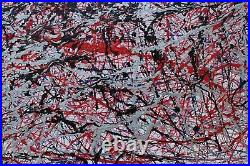 Large Jackson Pollock Enamel On Canvas With Frame Dated 1951 In Good Condition