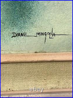 Large MCM Signed Diane Mingolla Enamel On Copper Painting Listed