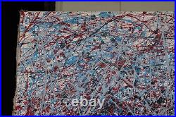 Large Painting Jackson Polllock Enamel On Canvas 55 X 39 Inches 1950 Nice