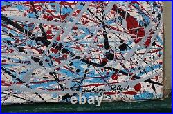 Large Painting Jackson Polllock Enamel On Canvas 55 X 39 Inches 1950 Nice