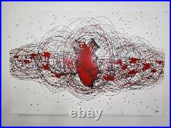 Large abstract paintings on canvas Signed