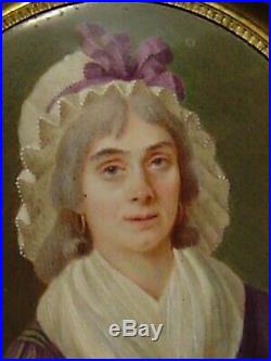 Late 1700s, enamel miniature portrait painting, French Revolution, signed