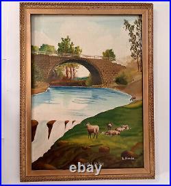 Les C Kouba Oil on Panel Signed, Peaceful Valley, Early 1930s Grade A