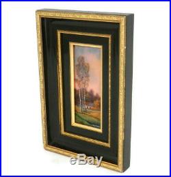 Limoges Enamel on Copper Plaque from France Landscape Painting by M. Betourne