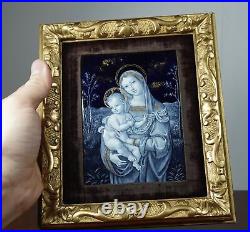 Limoges enamel plaque, Madonna & Child, 19th century
