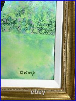 Listed Artist Max Karp Framed Original Signed Enamel on Copper Painting 24x20