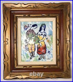 Lovers By Marc Chagall Done By Max Karp Enamel On Copper Original Framed Art
