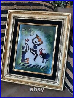 MCM Max Karp Original, Picasso's Goat Dance Enamel on Copper, numbered