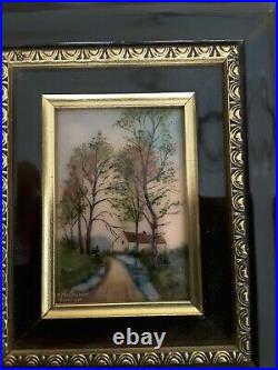 MICHEL BETOURNE Paintings. Enamel on Copper. French. Signed M. BETOURNE LIMOGES