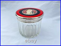 Magnificent French Art Deco Sterling Silver Enameled Hand Painted Crystal Box