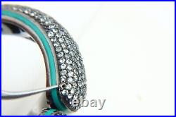 Matthew Campbell Laurenza MCL Cuff Sapphire Green Bracelet Bangle Enamel ESTATE