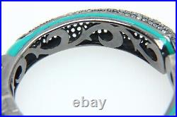 Matthew Campbell Laurenza MCL Cuff Sapphire Green Bracelet Bangle Enamel ESTATE