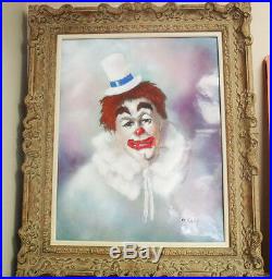 Max Karp Clown (self Portrait) Enamel On Copper Plate Original Painting