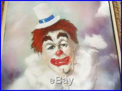 Max Karp Clown (self Portrait) Enamel On Copper Plate Original Painting