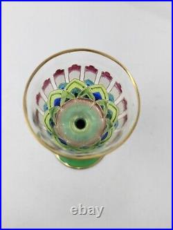 Meyrs Neffe Hand Enameled Floral Hock Wine C. 1910 Chicago Retailer