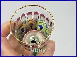 Meyrs Neffe Hand Enameled Floral Hock Wine C. 1910 Chicago Retailer