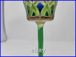 Meyrs Neffe Hand Enameled Floral Hock Wine C. 1910 Chicago Retailer