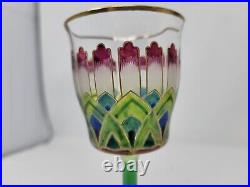 Meyrs Neffe Hand Enameled Floral Hock Wine C. 1910 Chicago Retailer