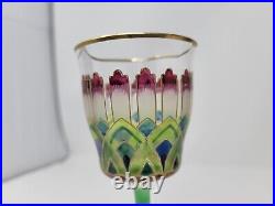 Meyrs Neffe Hand Enameled Floral Hock Wine C. 1910 Chicago Retailer