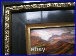 Mid Century French Enamel Painting over Convex Copper J Betourne Limoges