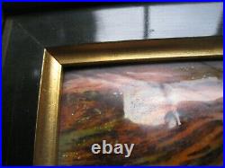 Mid Century French Enamel Painting over Convex Copper J Betourne Limoges