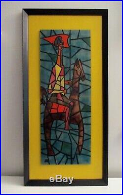 Mid-century Modern Judith Daner Conquistador on Horse Enameled Copper Painting