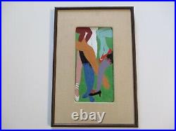 Mis Century Modern Painting Enamel On Copper Pop Women's Legs Modernism 1970's