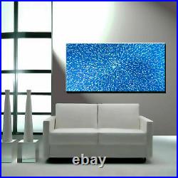 Modern Blue Painting Original Abstract handmade signed Large framed xxx Canvas