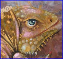 Modern art contemporary painting figure iguana reptile portrait animal fetishist