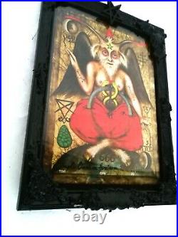 Modern art painting figurative decorative frame lucifer satana satanic baphomet