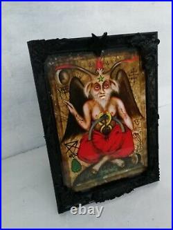 Modern art painting figurative frame satana satanic baphomet lucifer portraiture