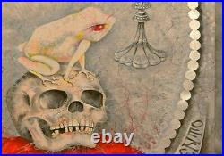 Modern contemporary art painting canvas figurative realism figures skull frog