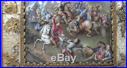 Museum Quality / Rare 19th French Enamel Painting of a Battle