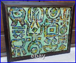 NAM KWAN South Korean abstract masks figures framed contemporary painting