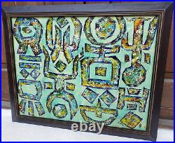 NAM KWAN South Korean abstract masks figures framed contemporary painting