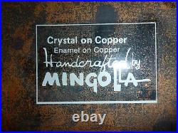 ORIGINAL Dominic Mingolla Enamel on Copper SCHOONER BOAT Scene FRAMED Nice