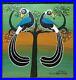 Ojajamonde Classic Tingatinga Painting Twin Blue Wings Perched 2' By 2