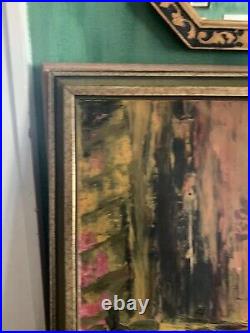 Original 1966 Abstract expressionist painting Signed HENRIE MID CENTURY MOD