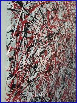 Original Abstract Action Painting Jackson Pollock style art paint wall decor
