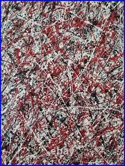 Original Abstract Action Painting Jackson Pollock style art paint wall decor
