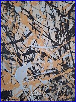 Original Abstract Action Painting jackson pollock style FOUR canvases